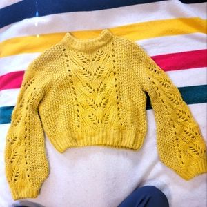 Cropped knit sweater